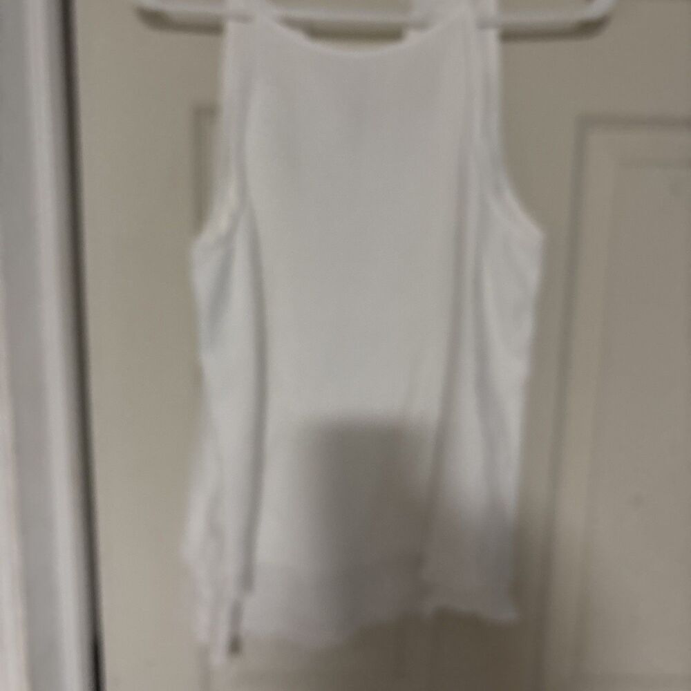 Cloth & Stone Sleeveless Top Size Small White  Babydoll Fringe Bottom